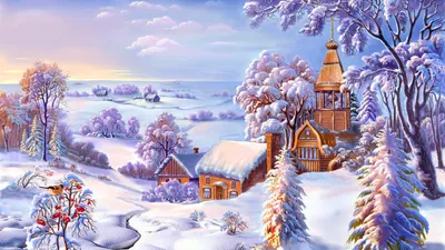 Serene Winter Landscape Charming Nature Wallpaper 4K 1920x1080 A, Serene, Winter, Landscape, Featuring, Charming, Wooden, Cabin, Snow-covered, Trees, Gentle, Stream, White, Ultrawide, Full HD