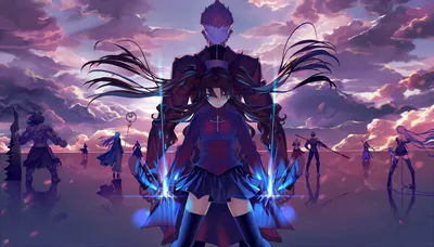 Radiant Rin Wallpaper Black/Dark Wallpaper 4K 1920x1095 An, Hd, Wallpaper:, Featuring, Rin, Tohsaka, And, Archer, Fate, Stay, Night, Unlimited, Gray, Ultrawide, Full HD