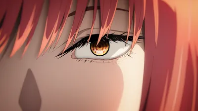 Moody Close Wallpaper Abstract Wallpaper 4K 1920x1080 Close-up, Of, An, Intense, Anime, Eye, With, Red, Hair, Chainsaw, Man, Featured, Gray, Ultrawide, Full HD