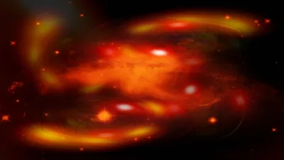 Bright Vibrant Wallpaper Space Wallpaper 4K 1920x1080 Hd, Pc, Desktop, Wallpaper, Featuring, A, Vibrant, Red, Sci-fi, Galaxy, Glowing, Cosmic, Orange, Ultrawide, Full HD