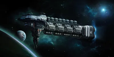 Depicting Detailed Sci Spaceship Traveling Space Wallpaper 4K 3000x1500 Hd, Pc, Desktop, Wallpaper, Depicting, A, Detailed, Sci-fi, Spaceship, Traveling, Near, Planet, Gray, Brown, Ultrawide, QHD