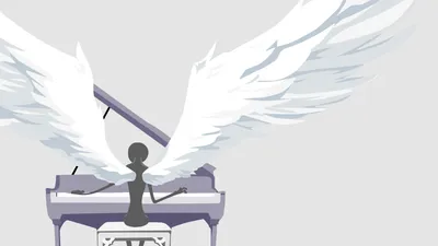 Minimalist Silhouette Angel Wings Games Wallpaper 4K 3072x1728 Minimalist, Hd, Pc, Desktop, Wallpaper, Featuring, A, Silhouette, Angel, Wings, Playing, Piano, White, Ultrawide, QHD