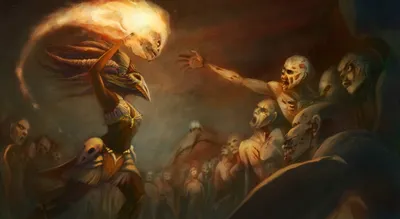 Dark Intense Diablo Iii Games Wallpaper 4K 2560x1403 Dark, Intense, Diablo, Iii, Witch, Doctor, Summons, Fiery, Skulls, Amid, Undead, Capturing, Brown, Ultrawide, QHD