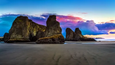 Crisp Vibrant Wallpaper Nature Wallpaper 4K 3840x2160 Hd, Desktop, Wallpaper, Featuring, A, Vibrant, Beach, Landscape, Majestic, Rock, Formations, Under, Green, Pink, White, Ultrawide, 4k
