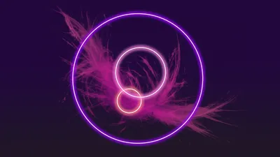 Bright Abstract Wallpaper Abstract Wallpaper 4K 3840x2160 Abstract, Purple, Circles, With, Glowing, Neon, Edges, Set, Against, Dark, Designed, Vibrant, Brown, Ultrawide, 4k