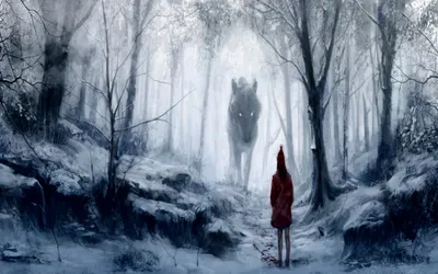 Fantasy Red Riding Nature Wallpaper 4K 2560x1600 Hd, Wallpaper, Showing, A, Fantasy, Scene, Of, Red, Riding, Hood, Standing, Snowy, Gray, White, Ultrawide, QHD