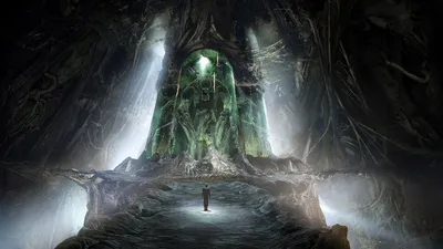 Bright Dark Wallpaper Black/Dark Wallpaper 4K 1920x1080 An, Hd, Desktop, Wallpaper, Showing, A, Dark, Cave, Illuminated, Green, Light, Small, Gray, White, Ultrawide, Full HD