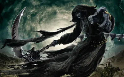 Vibrant Dark Wallpaper Black/Dark Wallpaper 4K 1920x1200 Hd, Desktop, Wallpaper, Featuring, A, Dark, Ominous, Scene, Powerful, Grim, Reaper, Holding, Gray, Ultrawide, Full HD