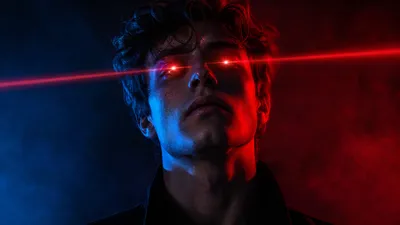 Vibrant Moody Wallpaper Abstract Wallpaper 4K 3840x2160 4k, Ultra, Hd, Pc, Desktop, Wallpaper, Moody, Portrait, Man, Glowing, Red, Laser, Brown, Ultrawide