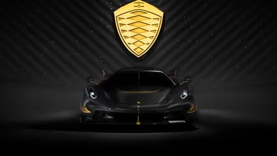 Dark Black Wallpaper Cars Wallpaper 4K 7680x4320 Black, Koenigsegg, Jesko, Car, Showcased, In, Dramatic, Lighting, Emblem, Above, Captured, Ultra, Orange, Purple, Ultrawide, 4k