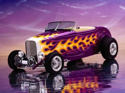 Golden Vintage Wallpaper Cars Wallpaper 4K 1600x1200 Hd, Desktop, Wallpaper, Featuring, A, Vintage, Hot, Rod, Car, Vibrant, Flame, Decals, Brown, Gray, Landscape