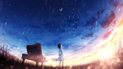 Radiant Original Wallpaper Space Wallpaper 4K 3840x2160 Original, Anime, 4k, Ultra, Hd, Pc, Desktop, Wallpaper, Girl, Standing, Grand, Piano, White, Red, Ultrawide