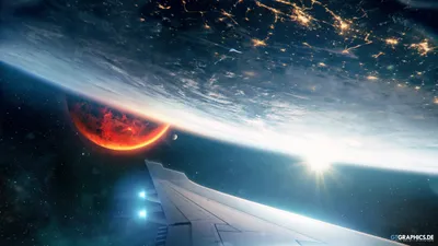 Vibrant Sci Wallpaper Space Wallpaper 4K 2560x1440 Hd, Sci‑fi, Space, Desktop, Wallpaper, Showing, A, Spaceship, Wing, Above, Glowing, Planet, White, Ultrawide, QHD