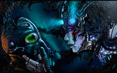 Vibrant Dark Wallpaper Technology Wallpaper 4K 1920x1200 A, Dark, Artistic, Hd, Desktop, Wallpaper, Featuring, Close, Encounter, Between, Futuristic, Figure, Purple, Brown, Ultrawide, Full HD
