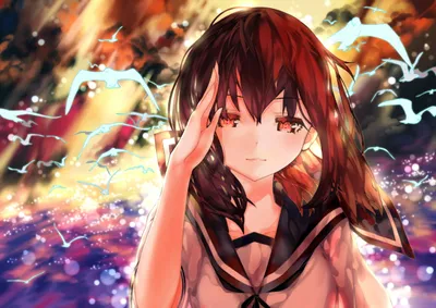 Fubuki Kantai Collection Character Black Animals Wallpaper 4K 4960x3507 Hd, Desktop, Wallpaper, Of, Fubuki, From, Kantai, Collection, Featuring, Character, Black, Hair, White, Landscape, 4k