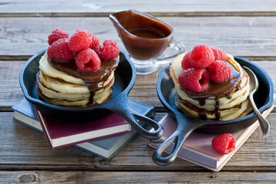 Breakfast Pancakes Topped Abstract Wallpaper 4K 2000x1331 Hd, Desktop, Wallpaper, Of, Breakfast, Pancakes, Topped, With, Chocolate, Sauce, Fresh, Raspberries, Gray, White, Ultrawide, Full HD