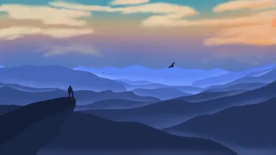 Minimalist Artistic Mountain Layered Blue Minimal Wallpaper 4K 3840x2160 Minimalist, Artistic, Mountain, Scene, In, 4k, Ultra, Hd, Desktop, Layered, Blue, Ridges, Pink, Gray, Ultrawide