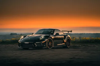 Black Gt3 Sports Car Sunset Cars Wallpaper 4K 5120x3413 A, Black, Porsche, 911, Gt3, Sports, Car, Parked, Road, Sunset, Captured, Stunning, Orange, Purple, Ultrawide, 4k