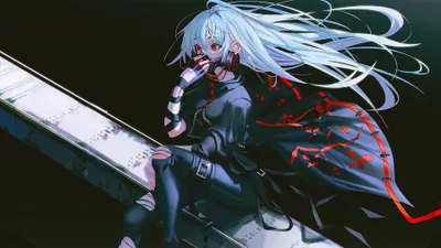 Cool Anime Girl Wearing Abstract Wallpaper 4K 3840x2160 Cool, Anime, Girl, Wearing, A, Gas, Mask, Long, Silver, Hair, Tattered, Cloak, White, Ultrawide, 4k