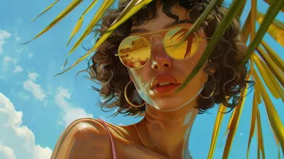 Woman Curly Hair Nature Wallpaper 4K 2912x1632 Hd, Wallpaper, Featuring, A, Woman, With, Curly, Hair, Wearing, Reflective, Sunglasses, Evoking, Gray, Pink, Ultrawide, QHD
