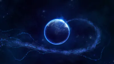 Sleek Blue Wallpaper Wallpaper 4K, Space category