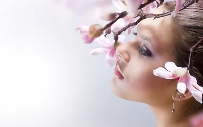 Woman Delicate Pink Nature Wallpaper 4K 1920x1200 Hd, Pc, Desktop, Wallpaper, Featuring, A, Beautiful, Woman, Delicate, Pink, Flowers, Entwined, White, Ultrawide, Full HD