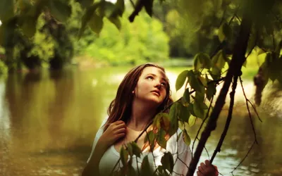 Woman Surrounded Lush Greenery Nature Wallpaper 4K 2560x1600 Hd, Pc, Desktop, Wallpaper, Featuring, A, Beautiful, Woman, Surrounded, Lush, Greenery, Near, Orange, Brown, Ultrawide, QHD