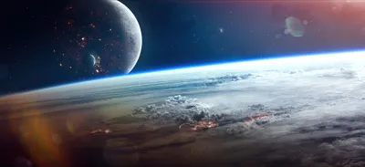 Misty Sci Wallpaper Space Wallpaper 4K 3840x1761 Hd, Sci-fi, Pc, Desktop, Wallpaper, Showcasing, A, Stunning, Planetscape, Glowing, Planet, Distant, White, Ultrawide, 4k