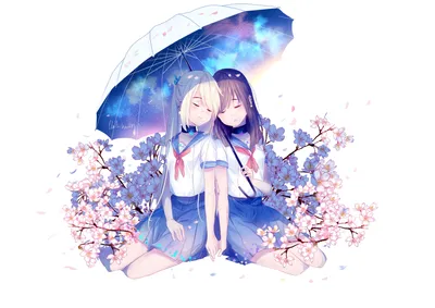 Anime Two Schoolgirls Long Abstract Wallpaper 4K 3507x2480 Anime-style, Hd, Desktop, Wallpaper, Featuring, Two, Schoolgirls, With, Long, Hair, One, Blonde, White, Landscape, QHD