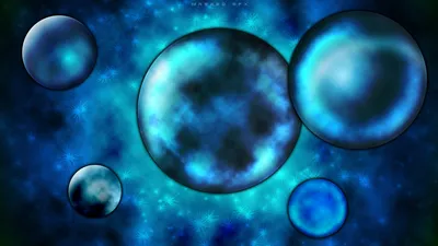 Serene Depicting Wallpaper Space Wallpaper 4K 1920x1080 Hd, Pc, Desktop, Wallpaper, Depicting, A, Sci‑fi, Space, Scene, Glowing, Blue, Planets, Yellow, Brown, Ultrawide, Full HD