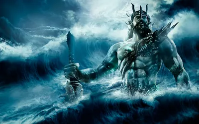 Moody Depicting Wallpaper Nature Wallpaper 4K 1728x1080 Hd, Wallpaper, Depicting, Poseidon, Emerging, Powerfully, From, A, Tumultuous, Ocean, Trident, Hand, White, Ultrawide