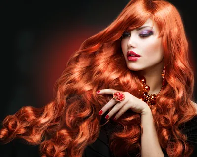 Woman Long Flowing Red Hair Black/Dark Wallpaper 4K 2800x2234 Hd, Desktop, Wallpaper:, Featuring, A, Woman, With, Long, Flowing, Red, Hair, Accentuated, Orange, Gray, Square, QHD