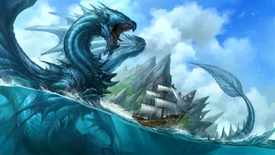 Depicting Fierce Dragon Nature Wallpaper 4K 1920x1080 Hd, Desktop, Wallpaper, Depicting, A, Fierce, Dragon, Attacking, Sailing, Ship, Turbulent, Sea, White, Ultrawide, Full HD