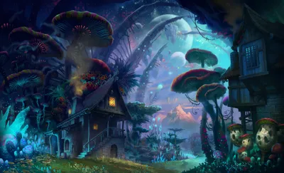 Fantasy Landscape Whimsical House Nature Wallpaper 4K 2000x1216 Hd, Desktop, Wallpaper, Of, A, Fantasy, Landscape, Featuring, Whimsical, House, Surrounded, Giant, Gray, Ultrawide, Full HD