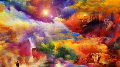Vibrant Artistic Fantasy Blending Colorful Abstract Wallpaper 4K 3840x2160 A, Vibrant, Artistic, Fantasy, Scene, Blending, Colorful, Smoke, Space, Elements, Surrounding, Mysterious, Gray, Orange, Brown, Ultrawide, 4k