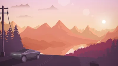Serene Minimalist Wallpaper Nature Wallpaper 4K 8000x4500 Minimalist, 8k, Ultra, Hd, Wallpaper, Featuring, A, Tesla, Cybertruck, Winding, Road, Overlooking, Purple, Pink, White, Ultrawide, 4k