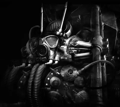 Golden Dark Wallpaper Black/Dark Wallpaper 4K 1920x1711 A, Dark, High-definition, Wallpaper:, Featuring, An, Intricate, Gas, Mask, Industrial, Steampunk, Design, Brown, Gray, Square, Full HD