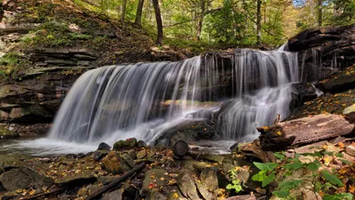 Vibrant Serene Wallpaper Nature Wallpaper 4K 2048x1152 Hd, Pc, Desktop, Wallpaper, Featuring, A, Serene, Waterfall, Cascading, Over, Rocks, Lush, Gray, Ultrawide, Full HD