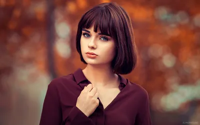 Portrait Woman Short Nature Wallpaper 4K 1920x1200 Portrait, Of, A, Beautiful, Woman, With, Short, Brown, Hair, Bangs, Set, Against, Ultrawide, Full HD