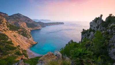 Serene Coastline Tranquil Nature Wallpaper 4K 3840x2160 4k, Ultra, Hd, Desktop, Wallpaper, Showcasing, A, Serene, Coastline, Tranquil, Cove, Surrounded, White, Ultrawide