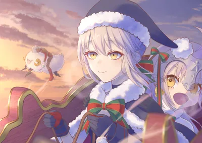 Jeanne Arc Alter Santa Abstract Wallpaper 4K 4093x2894 Jeanne, D'arc, Alter, Santa, Lily, Anime, Fate/grand, Order, 039, Arc, White, Gray, Landscape, 4k