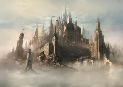 Majestic Fantasy Castle Fantasy Wallpaper 4K 1600x1136 Hd, Desktop, Wallpaper, Of, A, Majestic, Fantasy, Castle, Surrounded, Mist, Towering, Spires, Gray, Landscape