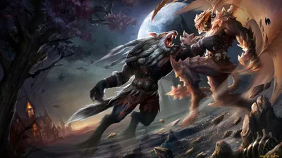 Radiant Intense Wallpaper Black/Dark Wallpaper 4K 1920x1080 Hd, Wallpaper, Featuring, An, Intense, Battle, Between, Two, Werewolves, Under, Dark, Moonlit, Gray, Brown, Ultrawide, Full HD