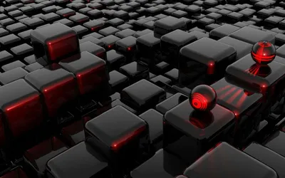 Epic Dark Wallpaper Black/Dark Wallpaper 4K 1920x1200 A, Dark, Abstract, 3d, Cgi, Wallpaper, Featuring, Glossy, Black, Cubes, Interspersed, Red, Gray, Brown, Ultrawide, Full HD