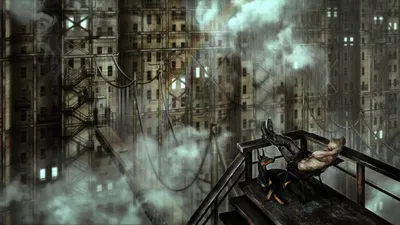 Fantasy Cityscape Towering Weathered World Wallpaper 4K 1920x1080 Fantasy, Cityscape, With, Towering, Weathered, Buildings, Shrouded, In, Mist, Steam, Creating, Dark, Gray, Ultrawide, Full HD