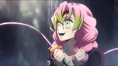 Anime Mitsuri Kanroji Demon Slayer Abstract Wallpaper 4K 1920x1083 Hd, Anime, Wallpaper:, Featuring, Mitsuri, Kanroji, From, Demon, Slayer, Kimetsu, Yaiba, Her, Brown, Ultrawide, Full HD
