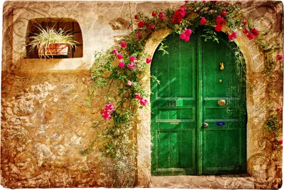 Charming Stone Facade Vibrant Nature Wallpaper 4K 3000x2000 Hd, Wallpaper, Featuring, A, Charming, Stone, Facade, With, Vibrant, Pink, Flowers, Over, Gray, Landscape, QHD