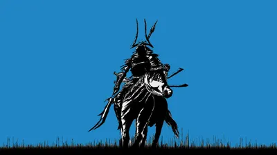 Bold Fantasy Wallpaper Minimal Wallpaper 4K 1920x1080 Hd, Fantasy, Samurai, Wallpaper, Showing, A, Lone, Armored, Warrior, Horseback, Against, Clear, Green, Pink, Ultrawide, Full HD