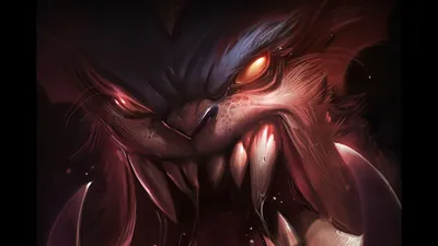 Calm Close Wallpaper Black/Dark Wallpaper 4K 1920x1080 Close-up, Of, Gnar, From, League, Legends, Featuring, Intense, Eyes, Ferocious, Expression, Captures, Black, Ultrawide, Full HD