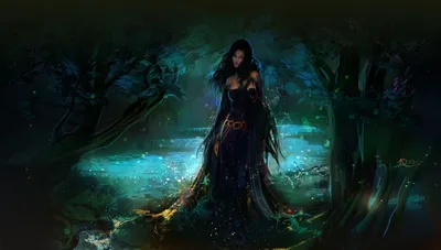 Vibrant Definition Wallpaper Fantasy Wallpaper 4K 1920x1089 A, High-definition, Fantasy, Wallpaper, Featuring, Mysterious, Woman, Dark, Enchanted, Forest, Surrounded, Glowing, Orange, Pink, Ultrawide, Full HD